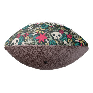 Skull in flowers football