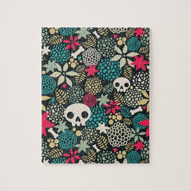 Skull in flowers jigsaw puzzle (Vertical)
