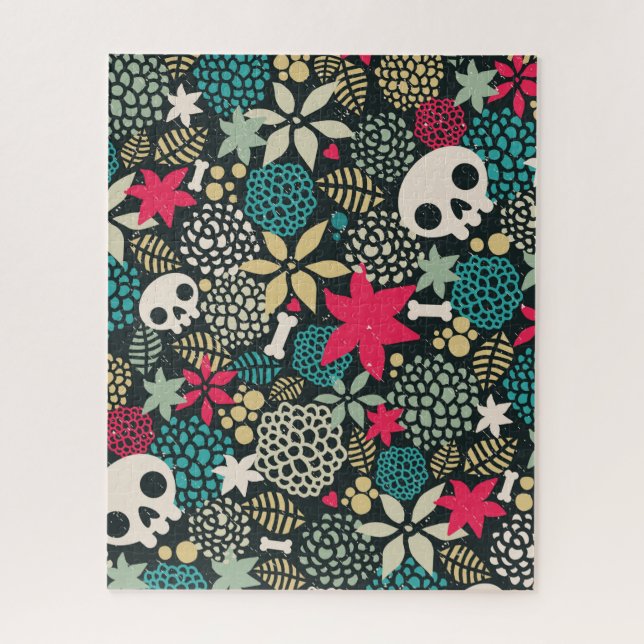 Skull in flowers jigsaw puzzle (Vertical)