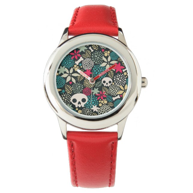 Skull in flowers watch (Front)