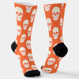 Skull in Pink, Orange and Cream Socks
