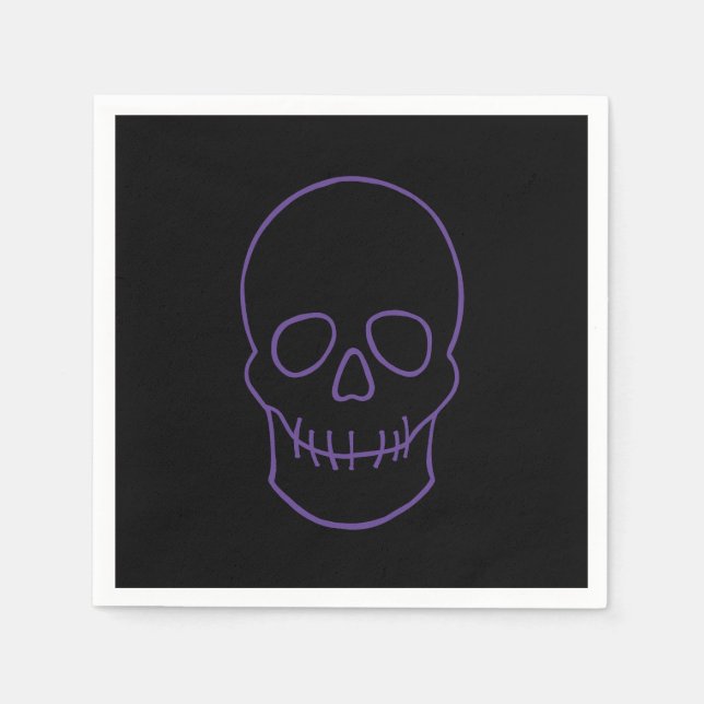 Skull in Purple and Black Napkin (Front)