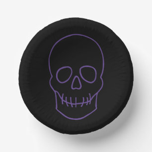 Skull in Purple and Black Paper Plate