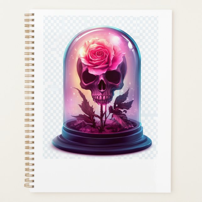 Skull in Rose Glass Planner (Front)