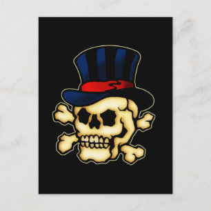 Skull in Top Hat Postcard