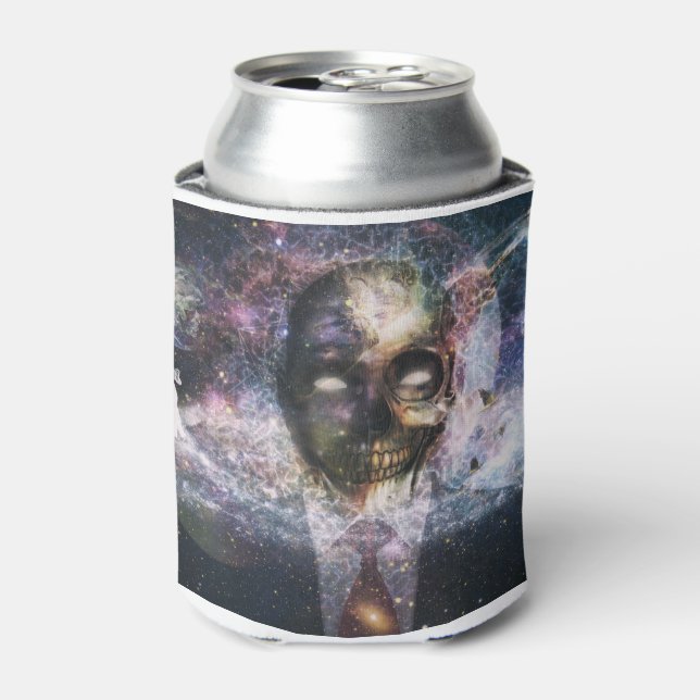 Skull in Tuxedo Can Cooler (Can Front)