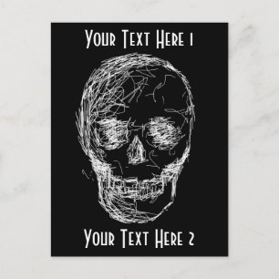 Skull, in White. Postcard