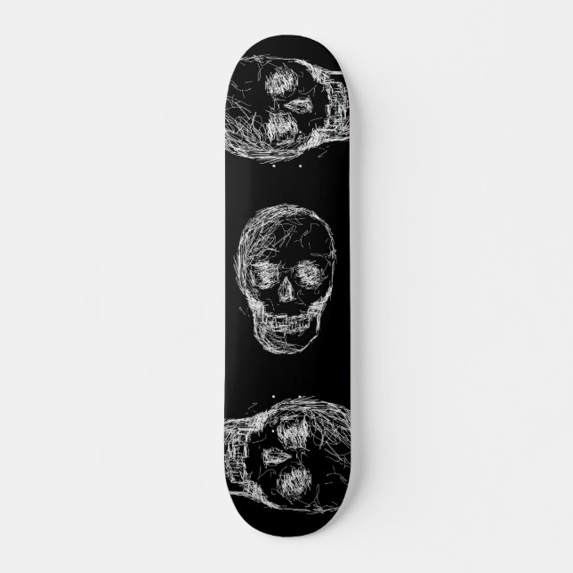 Skull, in White. Skateboard (Front)