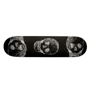 Skull, in White. Skateboard