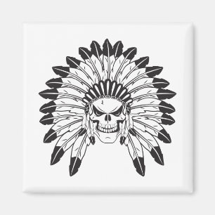 Skull Indian Chief Magnet
