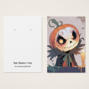 Skull Jack-O-Lantern Earring Display Card