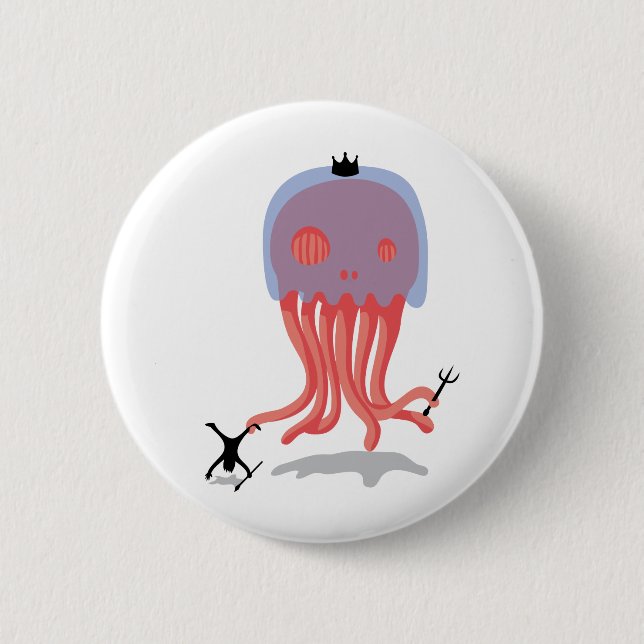 Skull Jellyfish 6 Cm Round Badge (Front)