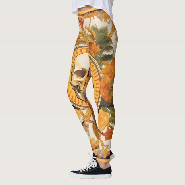 Skull Jungle | Colourful Pattern Leggings (Left)