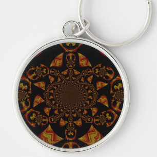 Skull Kaleidoscope Art Print Key Ring