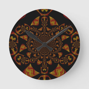 Skull Kaleidoscope Art Print Round Clock