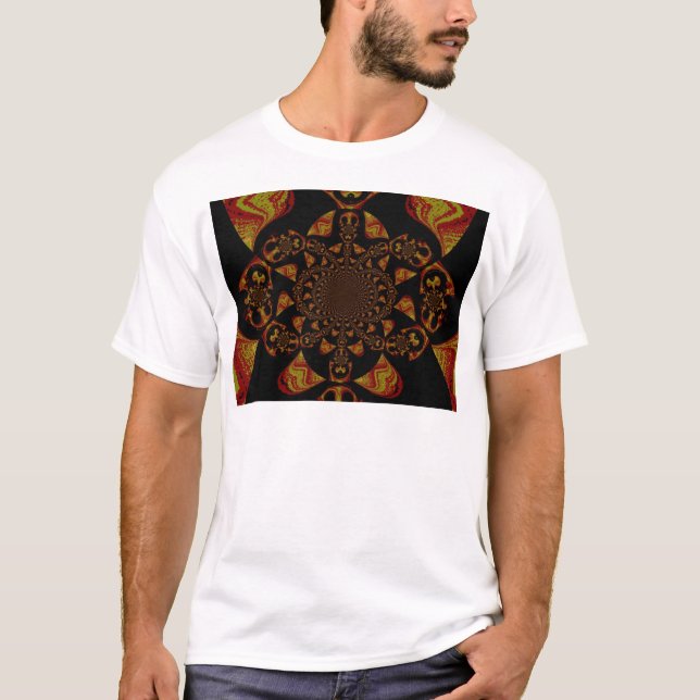 Skull Kaleidoscope Art Print T-Shirt (Front)