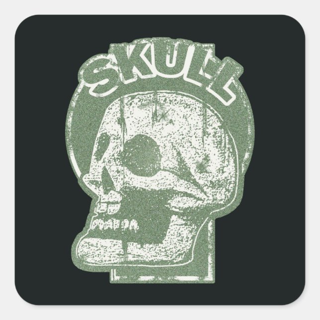 SKULL Keyhole  Square Sticker (Front)
