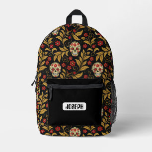 Skull Khokhloma Pattern Personalised Backpack