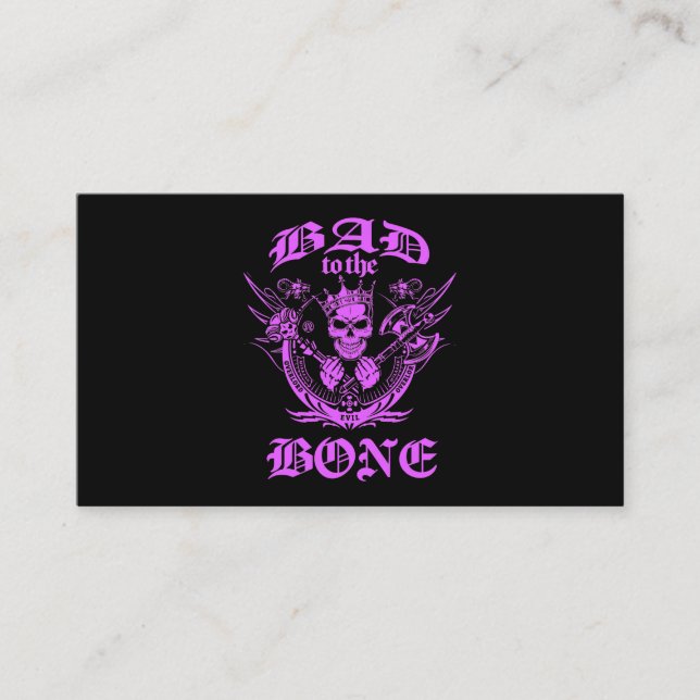 Skull King Gothic Skeleton Bad Bone Halloween Horr Business Card (Front)