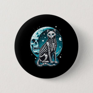Skull - Kitty Skeleton Halloween Costume Idea  6 Cm Round Badge