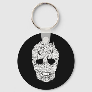 Skull Kitty Skeleton Halloween Costume Scary Cat S Key Ring