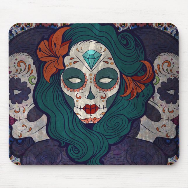 Skull Ladies Mouse Pad (Front)