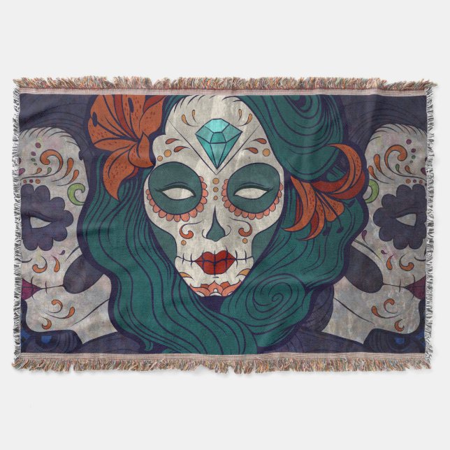 Skull Ladies Throw Blanket (Front)