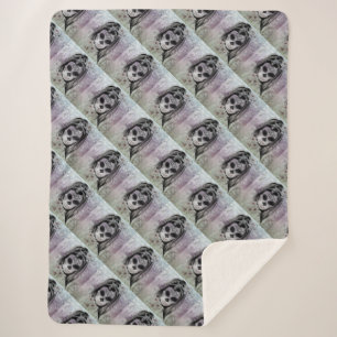 Skull Lady Sherpa Blanket