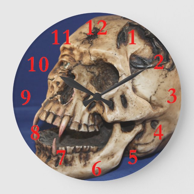 Skull Large Round Clock (Front)