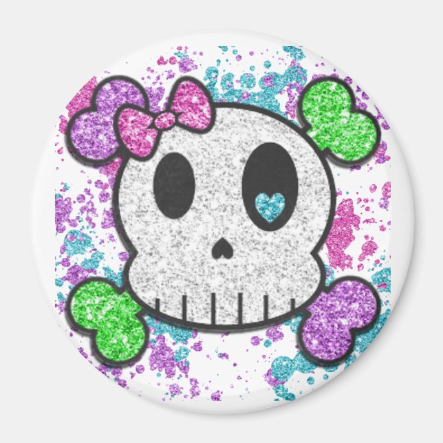 SKULL Locker Magnets, Refrigerator Back to school Magnet (Front)