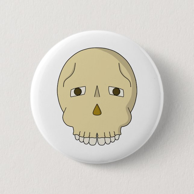 Skull looking at you 6 cm round badge (Front)