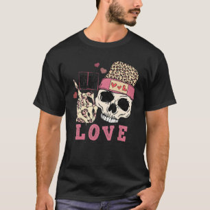 Skull Love Anti Valentines Day Leopard Skeleton Ha T-Shirt