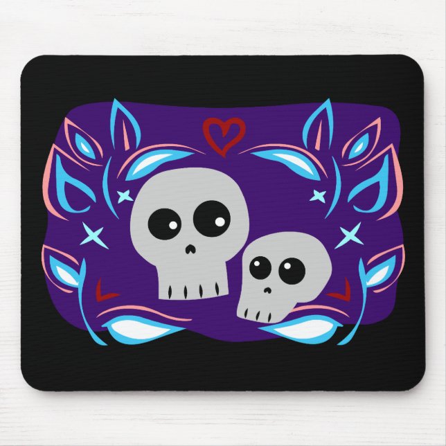 Skull Love Mouse Pad (Front)