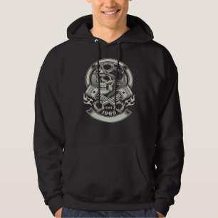 Skull Lover Skeleton Biker Motorcycle Men Throttle Hoodie