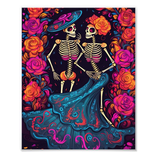 Skull Lover Skeleton Day Of The Dead Skull Poster (Front)