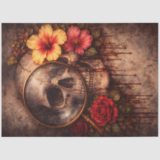 Skull Magnifying Glass Decoupage Paper