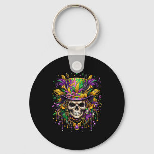 Skull Mardi Gras Men Women Kids Carnival New Orlea Key Ring
