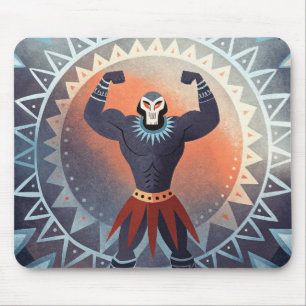 Skull-Masked Tribal Titan Mouse Pad
