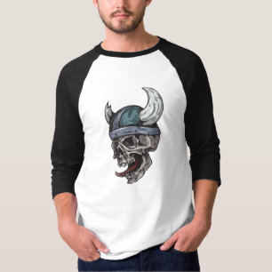 Skull Men's Basic 3/4 Sleeve Raglan T-Shirt