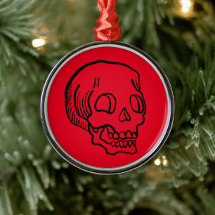 Skull Metal Christmas Ornament