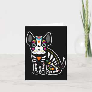 Skull Mexican French Bulldog Halloween Day Of The Card