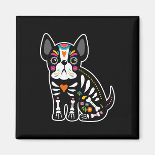 Skull Mexican French Bulldog Halloween Day Of The  Magnet