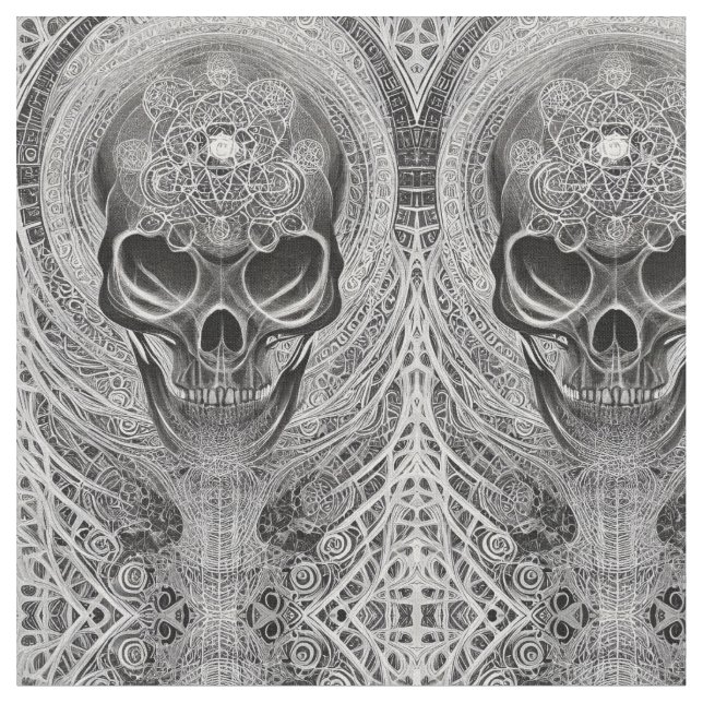 Skull Mirror Fabric (Close Up)