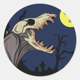 Skull Monster Classic Round Sticker