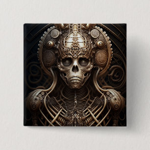 Skull Monster Skeleton Horror 15 Cm Square Badge