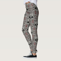 Skull Motif Halloween Print