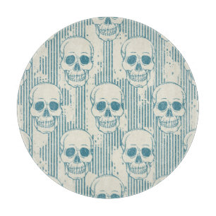 Skull Motif: Seamless Freehand Pattern Cutting Board