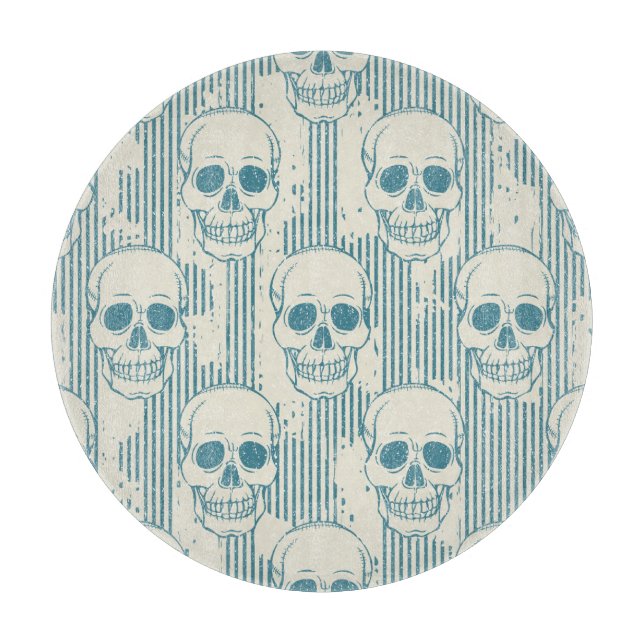 Skull Motif: Seamless Freehand Pattern Cutting Board (Front)