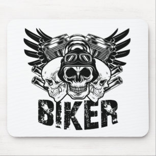 skull moto biker mouse pad