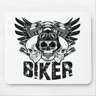 skull moto biker mouse pad